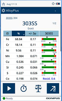 圖3：Vanta分析儀所提供的準確可靠的讀數(shù)有助于輕松確定合金的組成成分。